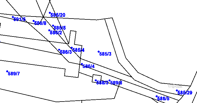 Parcela st. 585/3 v KÚ Malešov, Katastrální mapa
