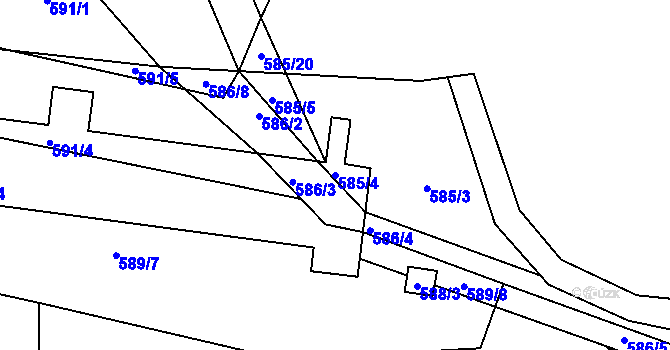 Parcela st. 585/4 v KÚ Malešov, Katastrální mapa