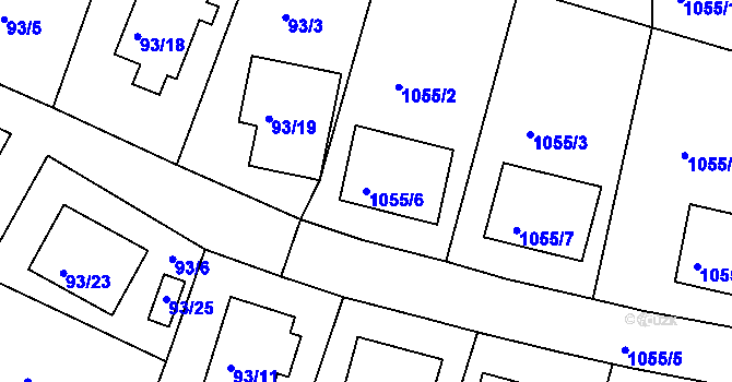 Parcela st. 1055/6 v KÚ Malešov, Katastrální mapa