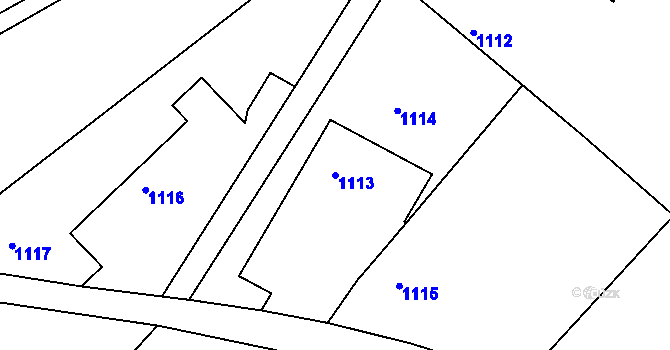 Parcela st. 1113 v KÚ Malešov, Katastrální mapa