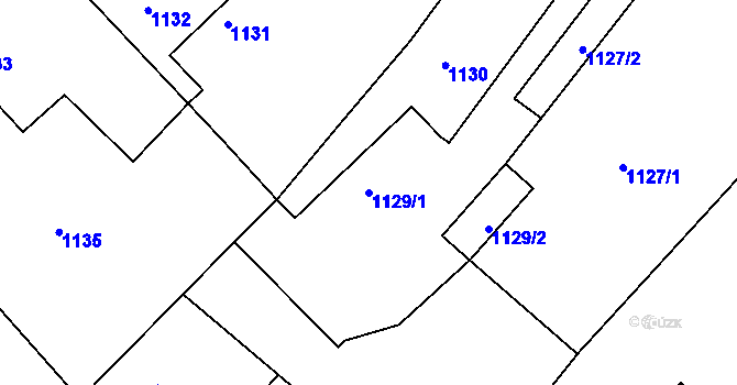 Parcela st. 1129/1 v KÚ Malešov, Katastrální mapa