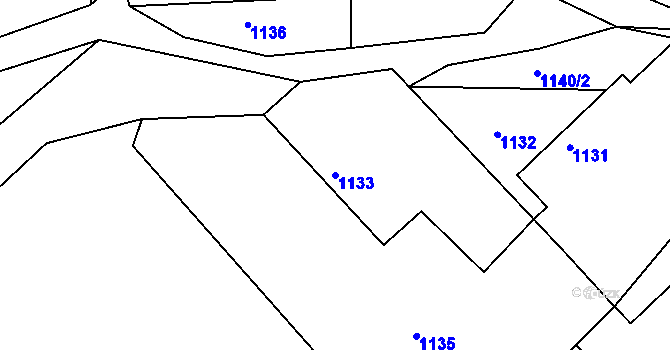 Parcela st. 1133 v KÚ Malešov, Katastrální mapa
