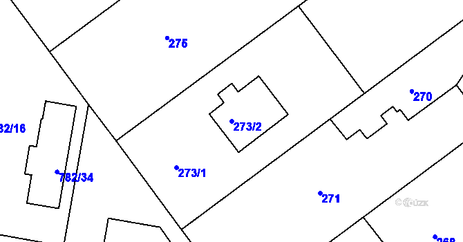 Parcela st. 273/2 v KÚ Malešov, Katastrální mapa