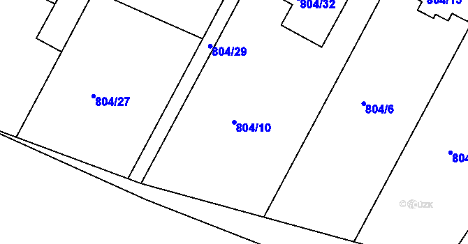 Parcela st. 804/10 v KÚ Malešov, Katastrální mapa