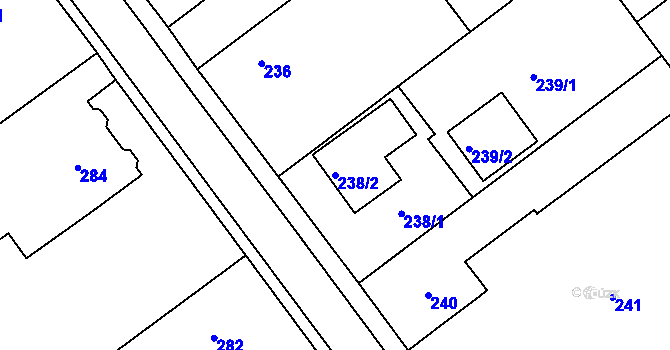 Parcela st. 238/2 v KÚ Malešov, Katastrální mapa