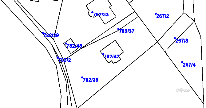 Parcela st. 782/42 v KÚ Malešov, Katastrální mapa