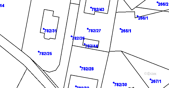 Parcela st. 782/44 v KÚ Malešov, Katastrální mapa