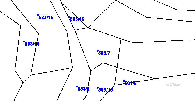 Parcela st. 583/7 v KÚ Malešov, Katastrální mapa