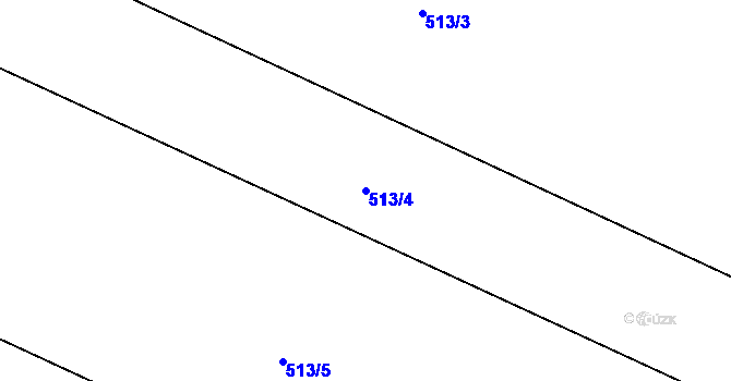 Parcela st. 513/4 v KÚ Malešov, Katastrální mapa