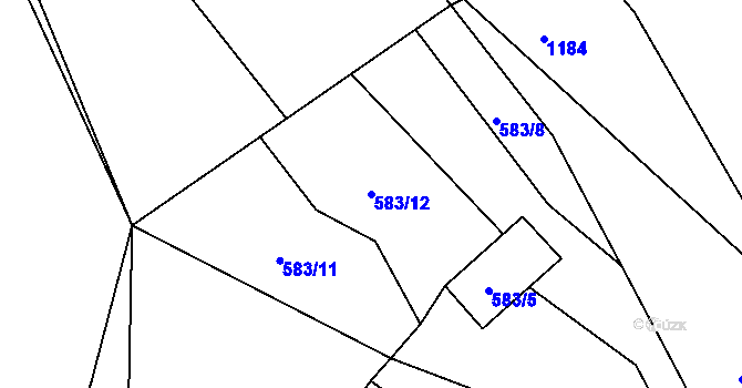 Parcela st. 583/12 v KÚ Malešov, Katastrální mapa