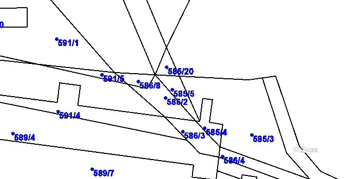 Parcela st. 585/5 v KÚ Malešov, Katastrální mapa