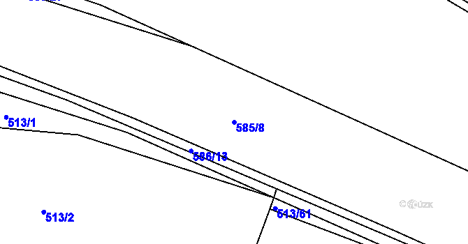Parcela st. 585/8 v KÚ Malešov, Katastrální mapa