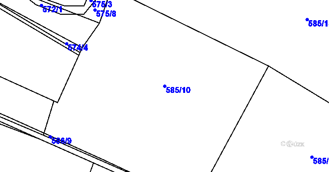 Parcela st. 585/10 v KÚ Malešov, Katastrální mapa