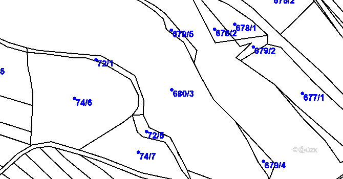 Parcela st. 680/3 v KÚ Malešov, Katastrální mapa