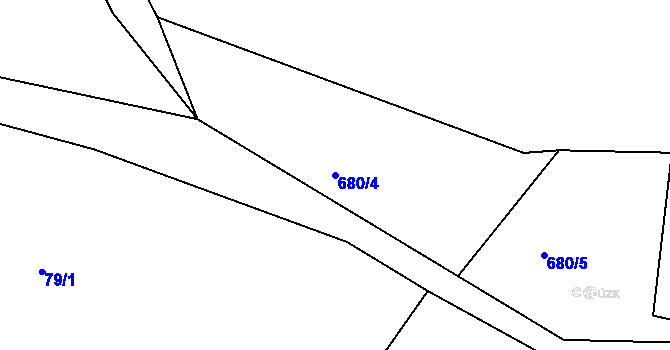 Parcela st. 680/4 v KÚ Malešov, Katastrální mapa