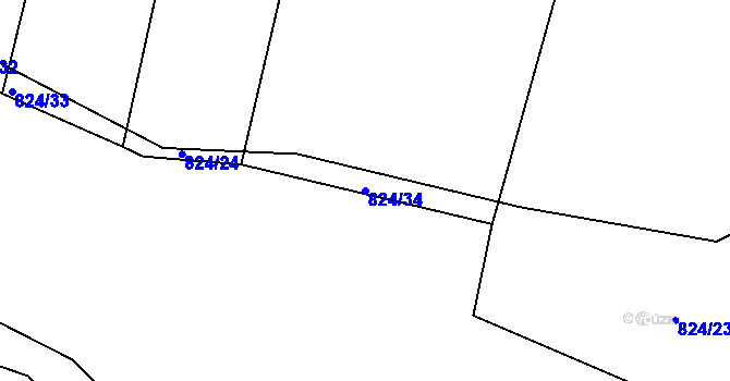 Parcela st. 824/34 v KÚ Malešov, Katastrální mapa