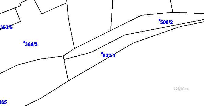 Parcela st. 932/1 v KÚ Malešov, Katastrální mapa