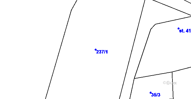 Parcela st. 237/1 v KÚ Týniště u Malešova, Katastrální mapa