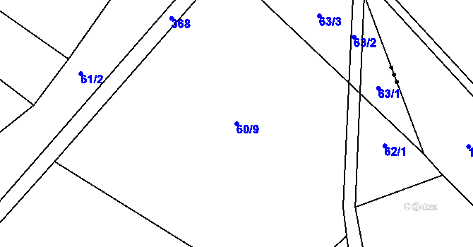 Parcela st. 60/9 v KÚ Týniště u Malešova, Katastrální mapa