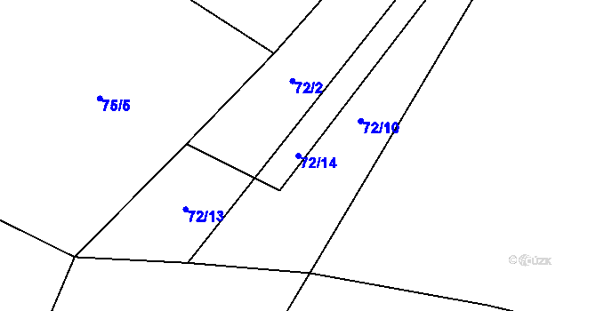Parcela st. 72/14 v KÚ Týniště u Malešova, Katastrální mapa