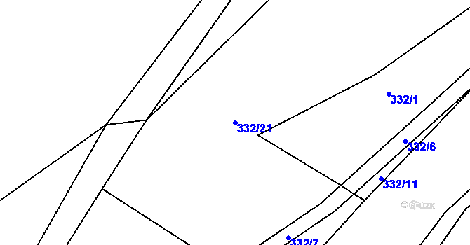 Parcela st. 332/21 v KÚ Týniště u Malešova, Katastrální mapa