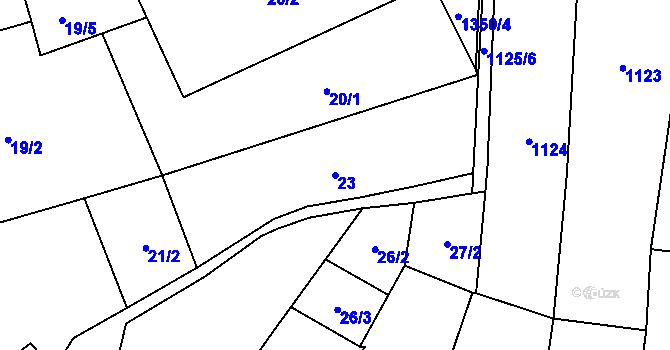 Parcela st. 23 v KÚ Malešovice, Katastrální mapa
