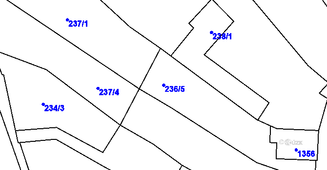 Parcela st. 236/5 v KÚ Malešovice, Katastrální mapa