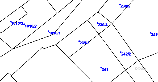 Parcela st. 239/2 v KÚ Malešovice, Katastrální mapa