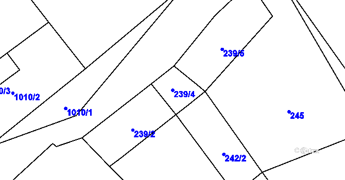 Parcela st. 239/4 v KÚ Malešovice, Katastrální mapa