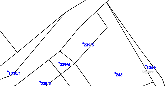 Parcela st. 239/5 v KÚ Malešovice, Katastrální mapa