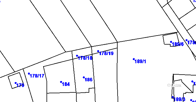 Parcela st. 178/19 v KÚ Malešovice, Katastrální mapa