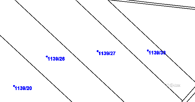 Parcela st. 1139/27 v KÚ Malešovice, Katastrální mapa