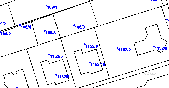 Parcela st. 1152/8 v KÚ Malešovice, Katastrální mapa