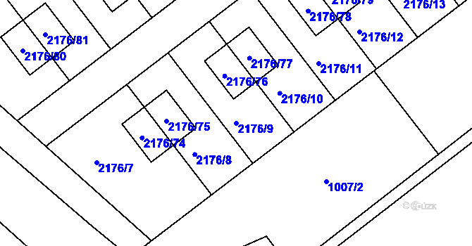 Parcela st. 2176/9 v KÚ Malešovice, Katastrální mapa