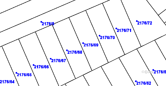 Parcela st. 2176/69 v KÚ Malešovice, Katastrální mapa