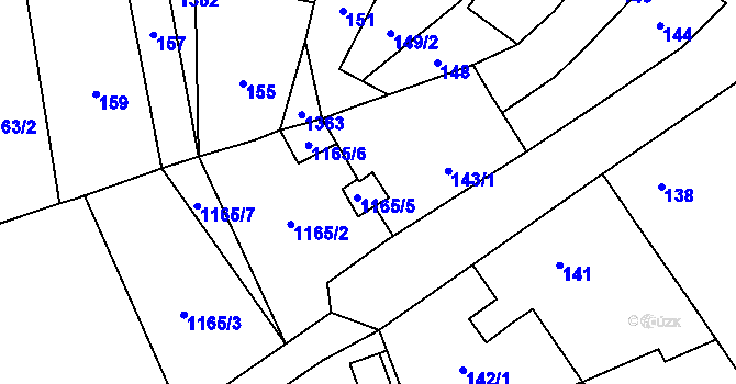 Parcela st. 143/2 v KÚ Malešovice, Katastrální mapa