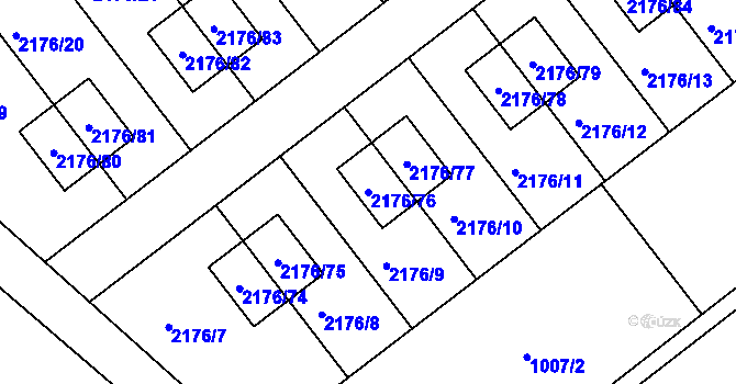 Parcela st. 2176/76 v KÚ Malešovice, Katastrální mapa
