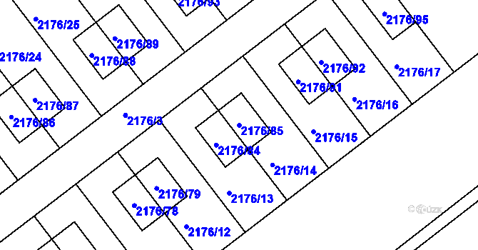 Parcela st. 2176/85 v KÚ Malešovice, Katastrální mapa
