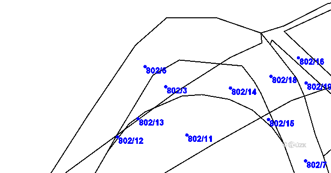 Parcela st. 802/3 v KÚ Javoří u Maletína, Katastrální mapa