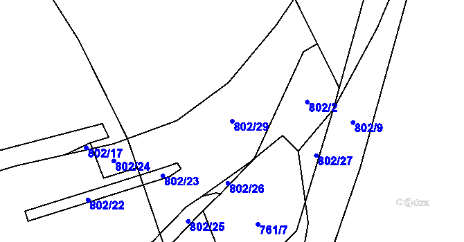 Parcela st. 802/29 v KÚ Javoří u Maletína, Katastrální mapa