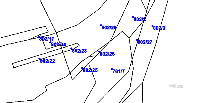 Parcela st. 802/26 v KÚ Javoří u Maletína, Katastrální mapa