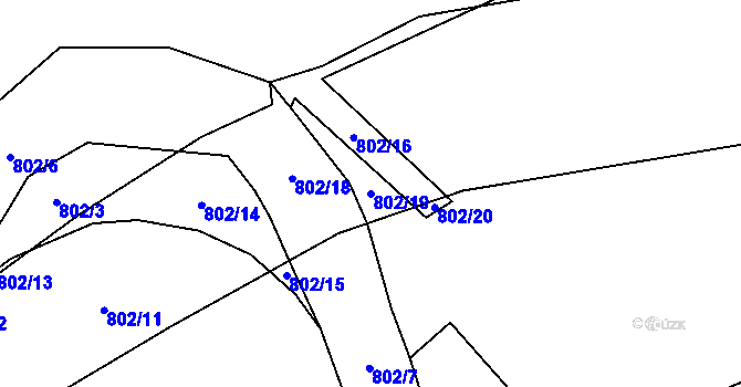 Parcela st. 802/19 v KÚ Javoří u Maletína, Katastrální mapa