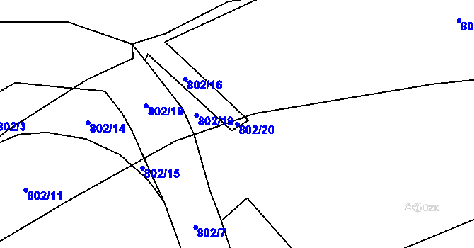 Parcela st. 802/20 v KÚ Javoří u Maletína, Katastrální mapa