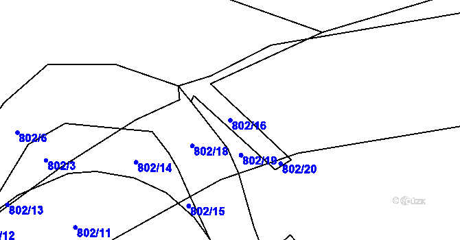 Parcela st. 802/16 v KÚ Javoří u Maletína, Katastrální mapa