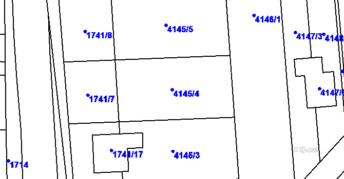 Parcela st. 4145/4 v KÚ Malhostovice, Katastrální mapa