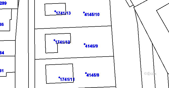 Parcela st. 4145/9 v KÚ Malhostovice, Katastrální mapa