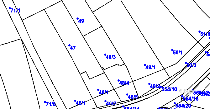 Parcela st. 48/3 v KÚ Malhostovice, Katastrální mapa