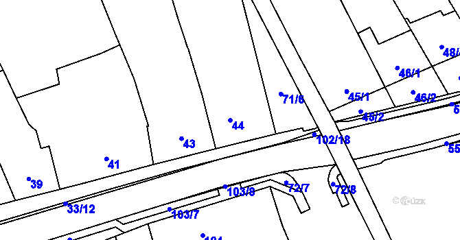 Parcela st. 44 v KÚ Malhostovice, Katastrální mapa