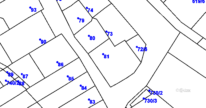 Parcela st. 81 v KÚ Malhostovice, Katastrální mapa