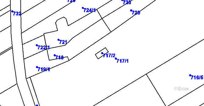 Parcela st. 717/2 v KÚ Malhostovice, Katastrální mapa